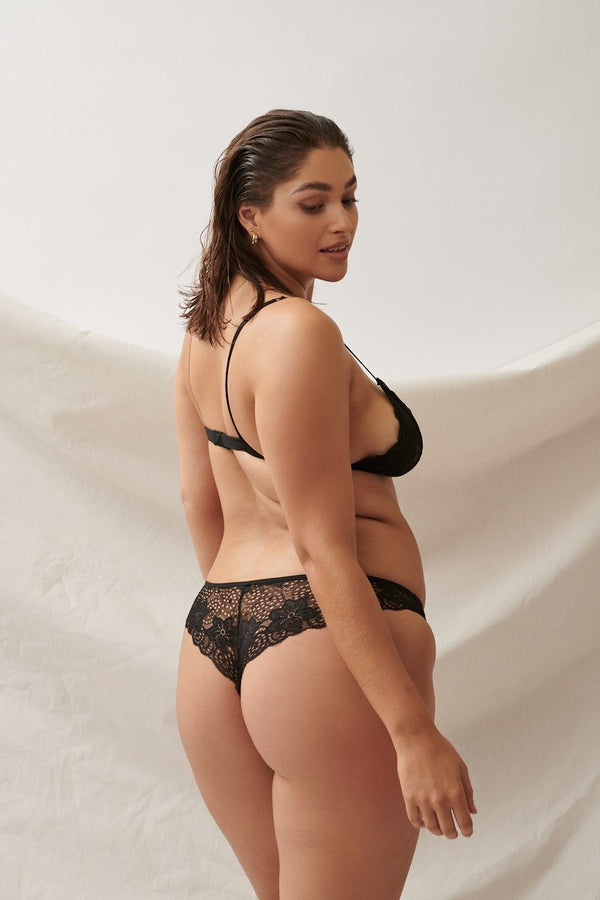 Boston Set Black Bralette - Kat the Label Lingerie Australia